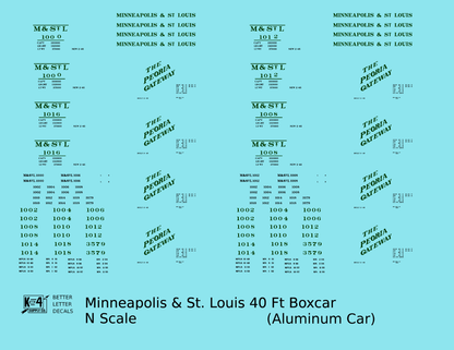Minneapolis and St Louis Aluminum 40 Ft Boxcar Dark Green and Black
