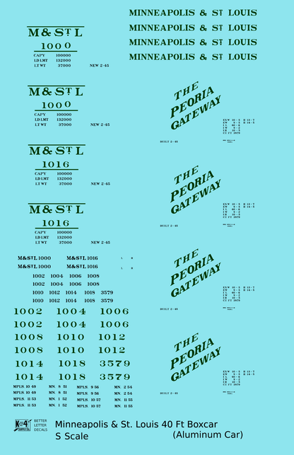 Minneapolis and St Louis Aluminum 40 Ft Boxcar Dark Green and Black