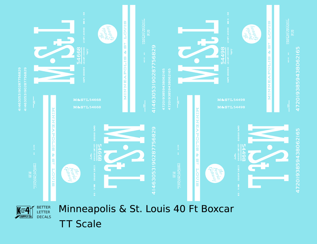 Minneapolis and St Louis 40 Ft Steel Boxcar White MSTL
