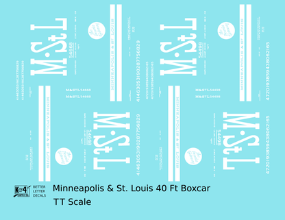 Minneapolis and St Louis 40 Ft Steel Boxcar White MSTL