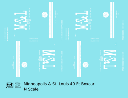 Minneapolis and St Louis 40 Ft Steel Boxcar White MSTL