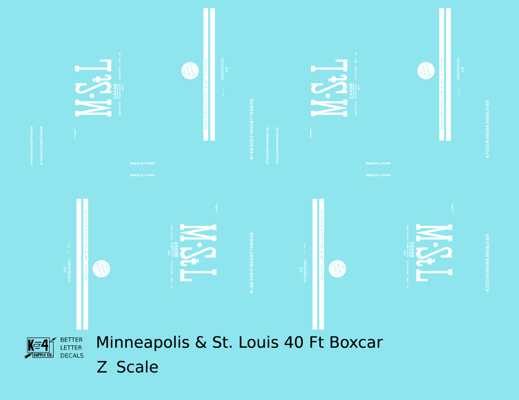Minneapolis and St Louis 40 Ft Steel Boxcar White MSTL