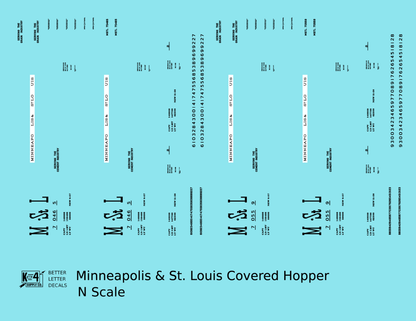 Minneapolis and St Louis Cement Covered Hopper Black and White