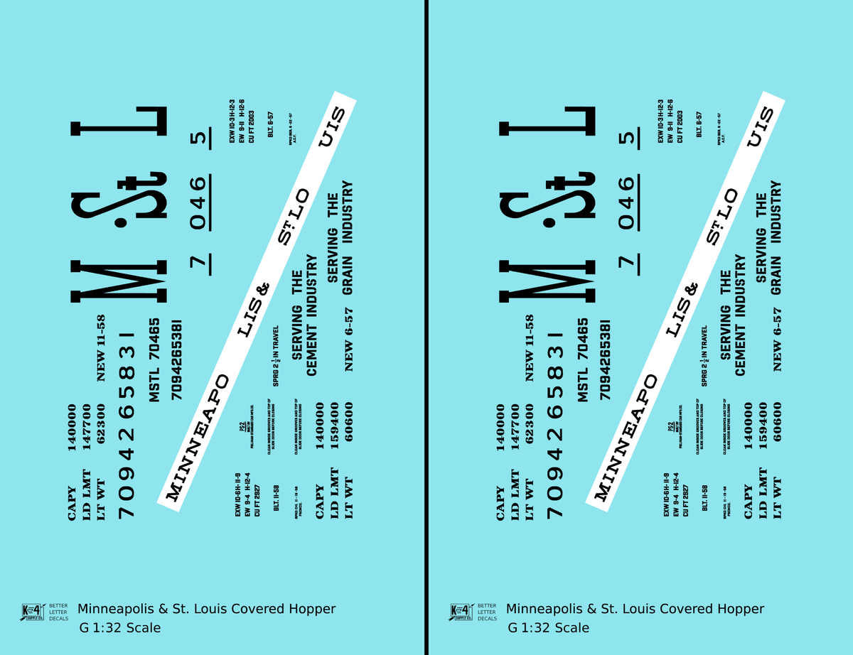 Minneapolis and St Louis Cement Covered Hopper Black and White