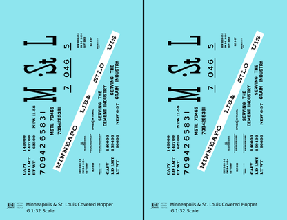 Minneapolis and St Louis Cement Covered Hopper Black and White