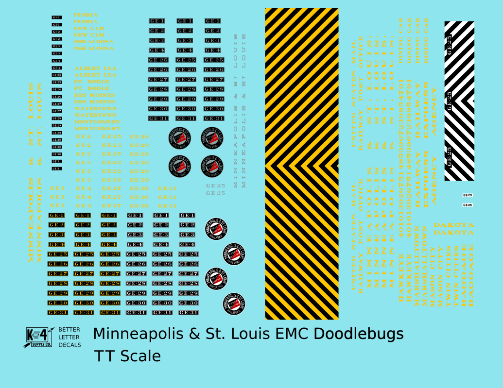 Minneapolis and St Louis Doodlebug and Heavyweight Passenger Car Yellow