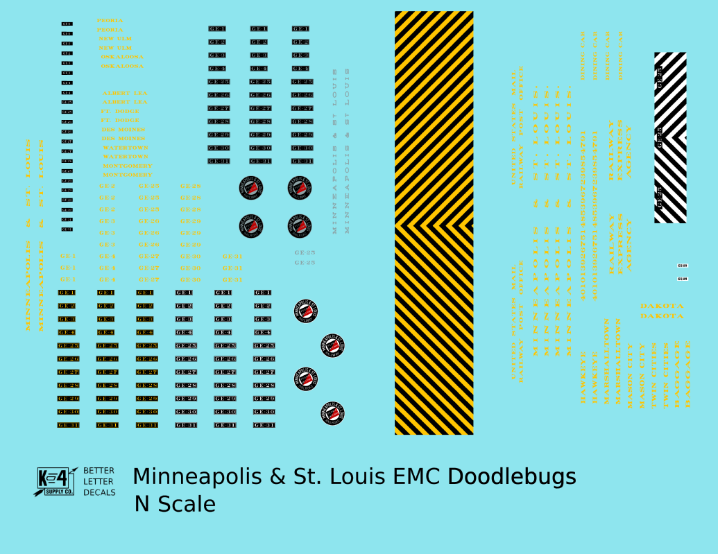 Minneapolis and St Louis Doodlebug and Heavyweight Passenger Car Yellow