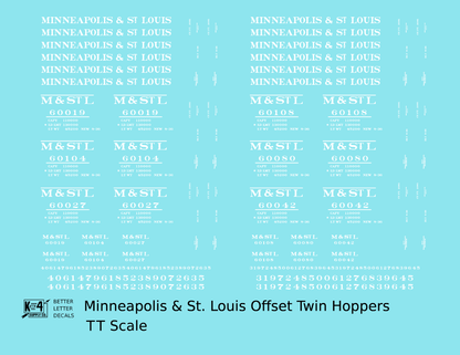 Minneapolis and St Louis Offset Twin Hopper White MSTL