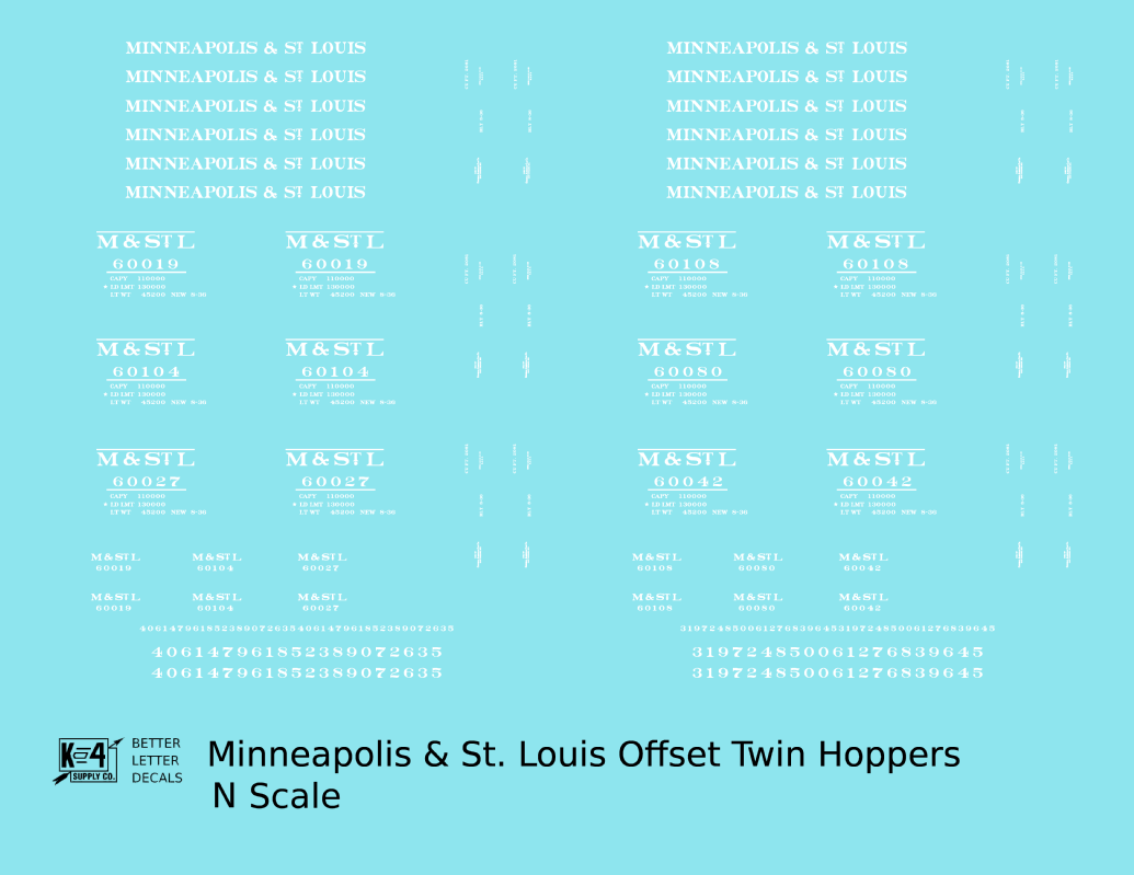 Minneapolis and St Louis Offset Twin Hopper White MSTL