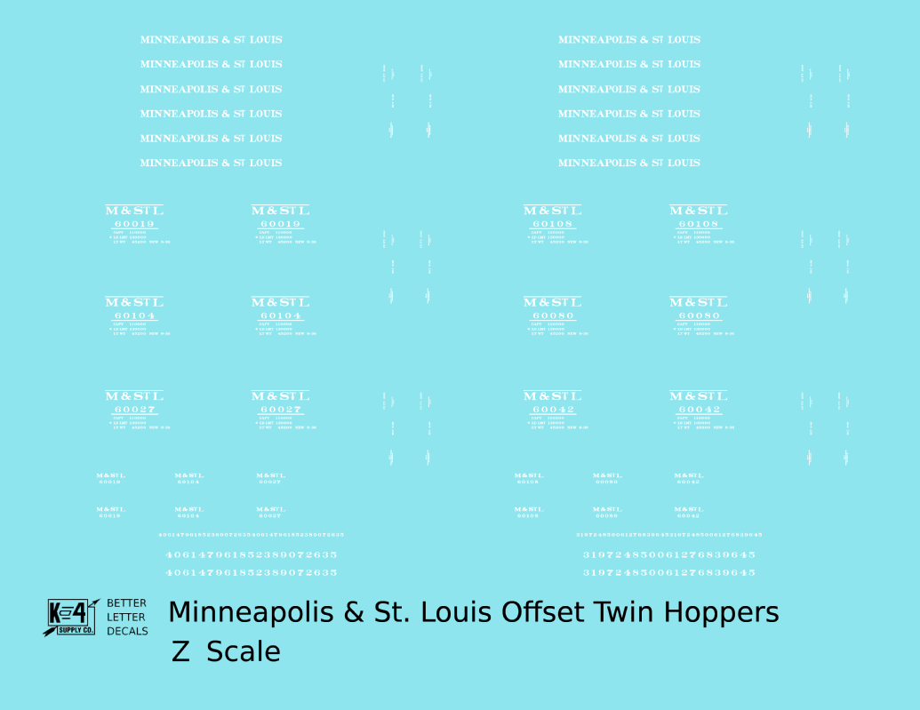 Minneapolis and St Louis Offset Twin Hopper White MSTL