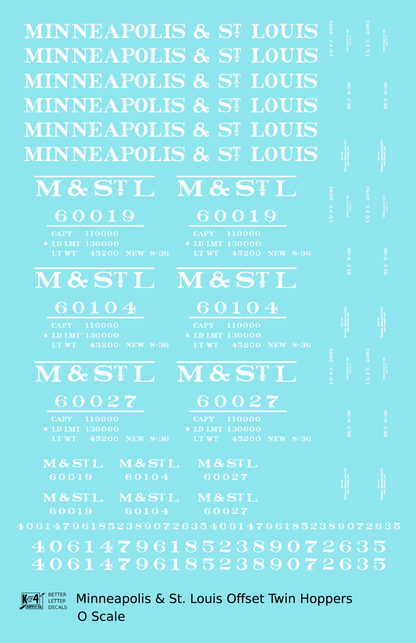 Minneapolis and St Louis Offset Twin Hopper White MSTL