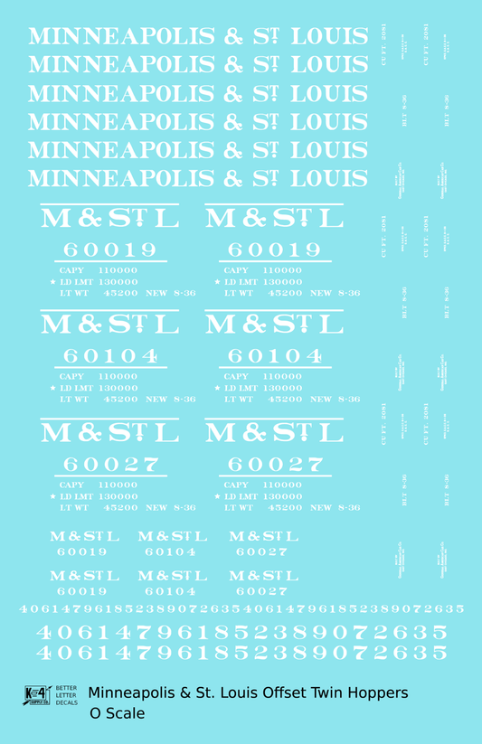 Minneapolis and St Louis Offset Twin Hopper White MSTL