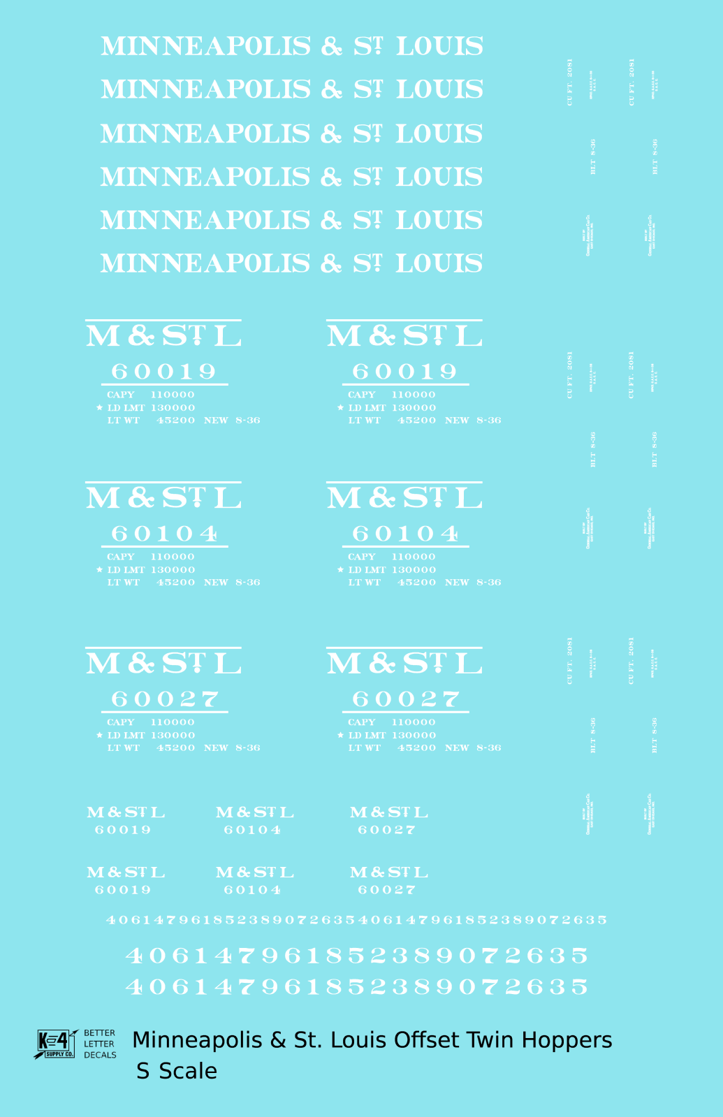 Minneapolis and St Louis Offset Twin Hopper White MSTL