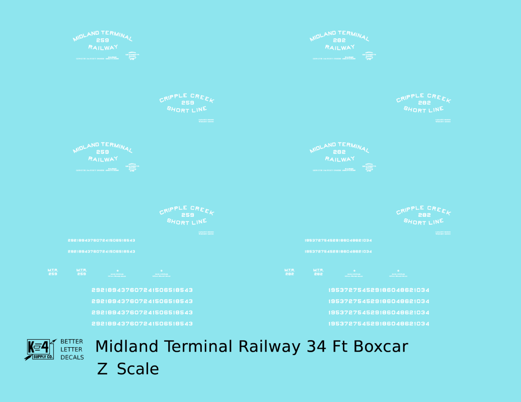 Midland Terminal Railway 34 Ft Boxcar White Colorado