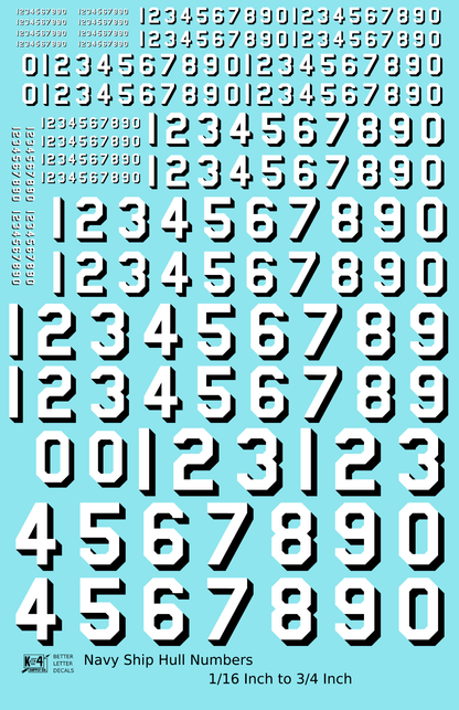 Navy Ship Hull Numbers  White and Black  - Decal - Choose Size