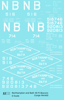 Northampton and Bath 40 Ft Steel Boxcar White Big Herald - Decal Sheet