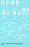 Northampton and Bath 40 Ft Steel Boxcar White Big Herald - Decal Sheet