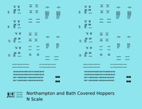 Northampton and Bath Covered Hopper Black  - Decal - Choose Scale