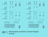 Northampton and Bath Covered Hopper Black  - Decal - Choose Scale