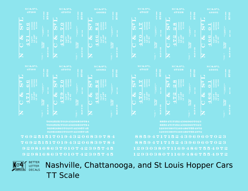Nashville, Chattanooga & St Louis Twin Hopper Car White NC&StL