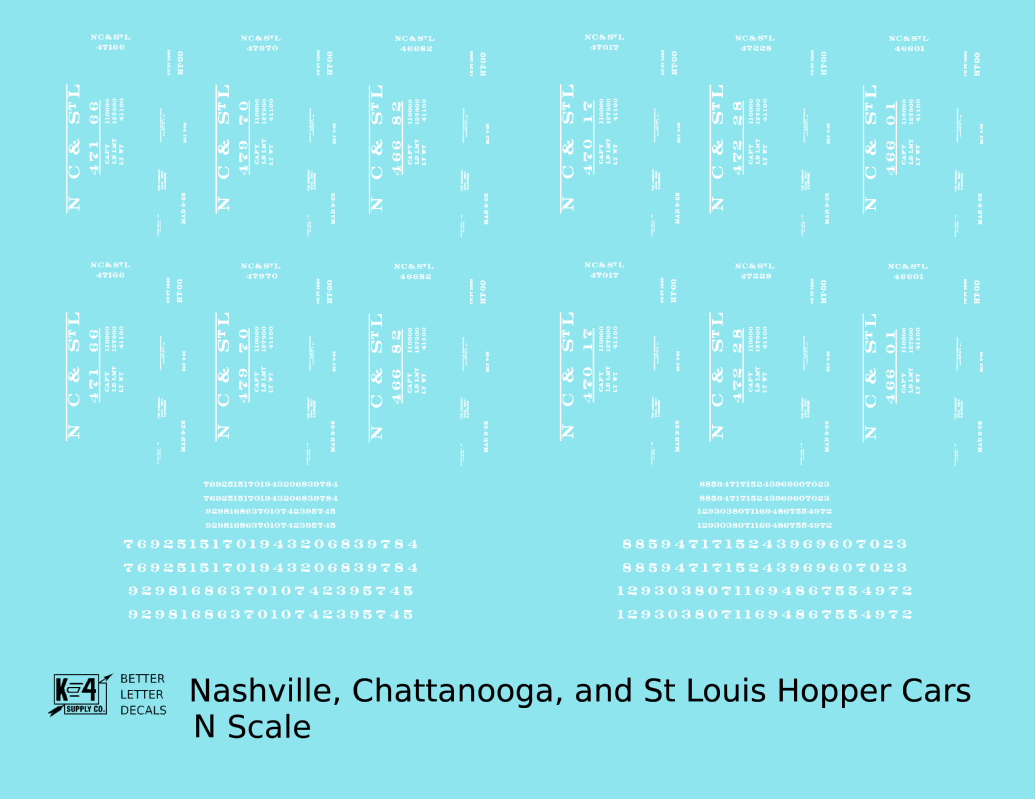 Nashville, Chattanooga & St Louis Twin Hopper Car White NC&StL