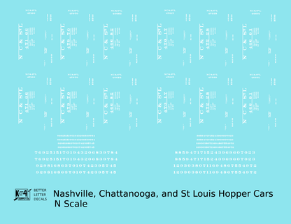 Nashville, Chattanooga & St Louis Twin Hopper Car White NC&StL
