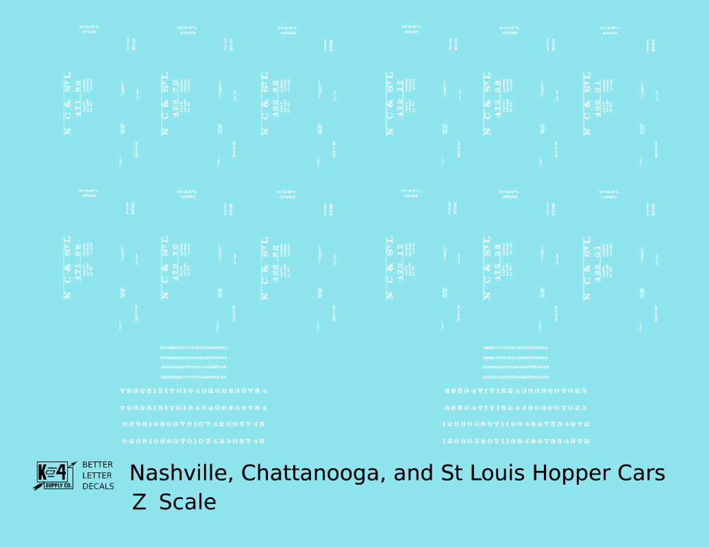 Nashville, Chattanooga & St Louis Twin Hopper Car White NC&StL