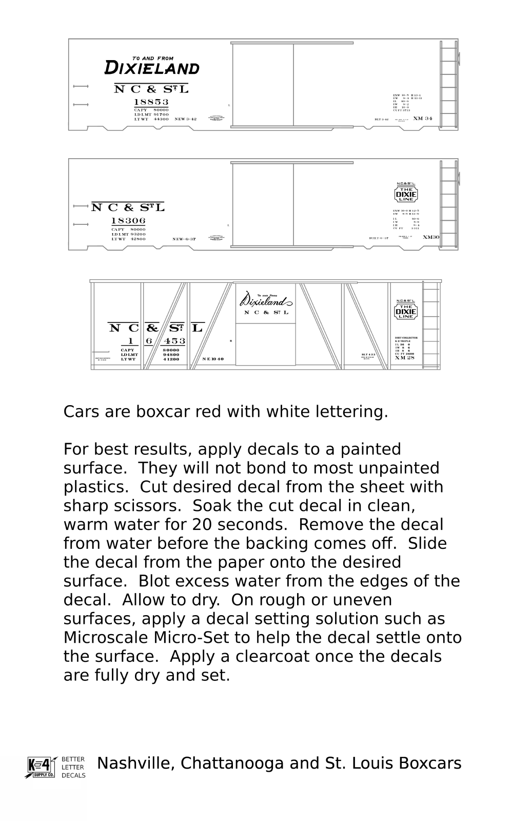NC&StL 36 Ft, 40 Ft Boxcar White