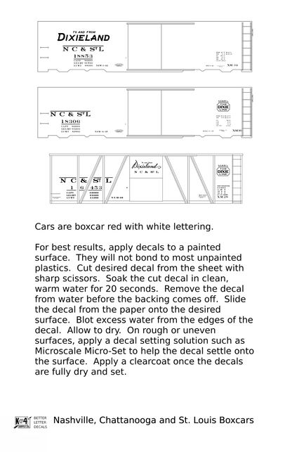 NC&StL 36 Ft, 40 Ft Boxcar White