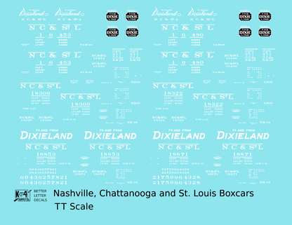 NC&StL 36 Ft, 40 Ft Boxcar White