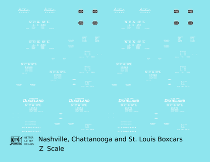 NC&StL 36 Ft, 40 Ft Boxcar White