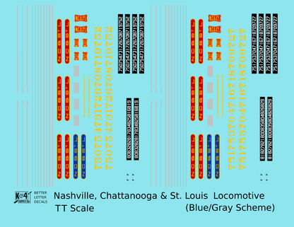 Ncstl Diesel Locomotive Red, Yellow, Blue For Blue/Gray Locomotives