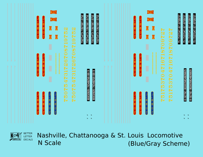 Ncstl Diesel Locomotive Red, Yellow, Blue For Blue/Gray Locomotives