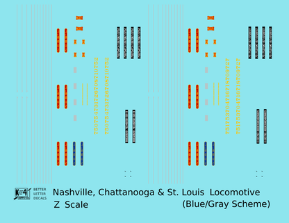 Ncstl Diesel Locomotive Red, Yellow, Blue For Blue/Gray Locomotives