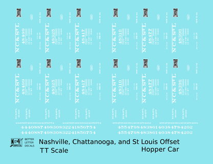 Nashville Chattanooga & St Louis Offset Hopper Car White NC&StL