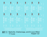 Nashville Chattanooga & St Louis Offset Hopper Car White NC&StL