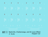 Nashville Chattanooga & St Louis Offset Hopper Car White NC&StL