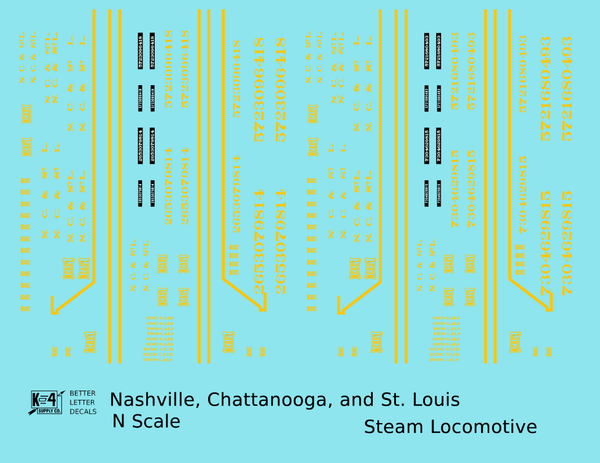 K4 HO Decals Louisville And Nashville Heavyweight Passenger Car Bronze Gold - Foto 8