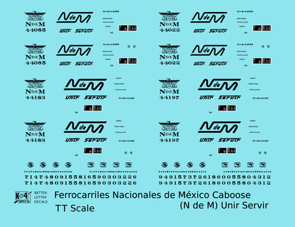 Ferrocarriles Nacionales De Mexico Caboose NDEM Unir Servir