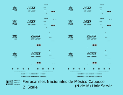 Ferrocarriles Nacionales De Mexico Caboose NDEM Unir Servir
