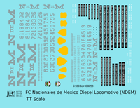 N De M Mexico Diesel Locomotive Silver  - Decal - Choose Scale