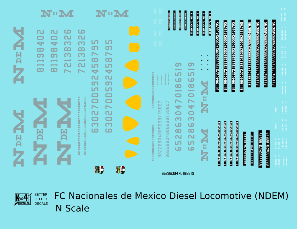 N De M Mexico Diesel Locomotive Silver