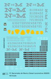 N De M Mexico Diesel Locomotive Silver  - Decal - Choose Scale