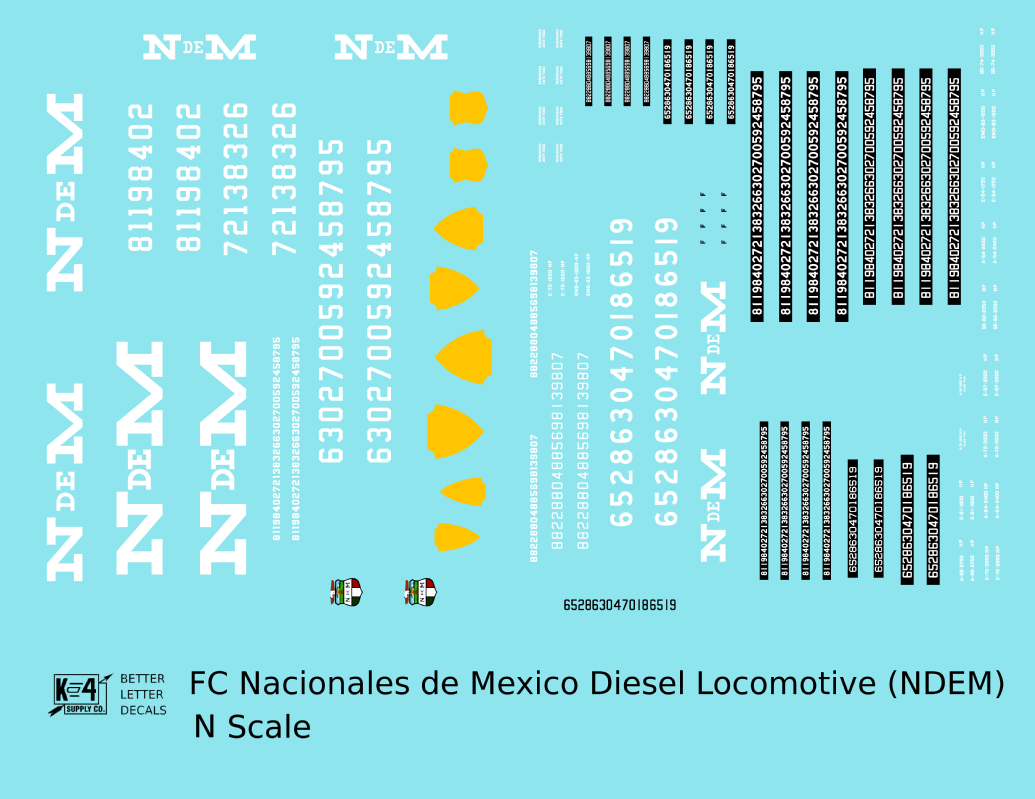 N De M Mexico Diesel Locomotive White