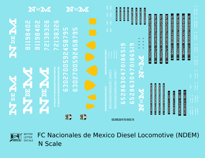 N De M Mexico Diesel Locomotive White
