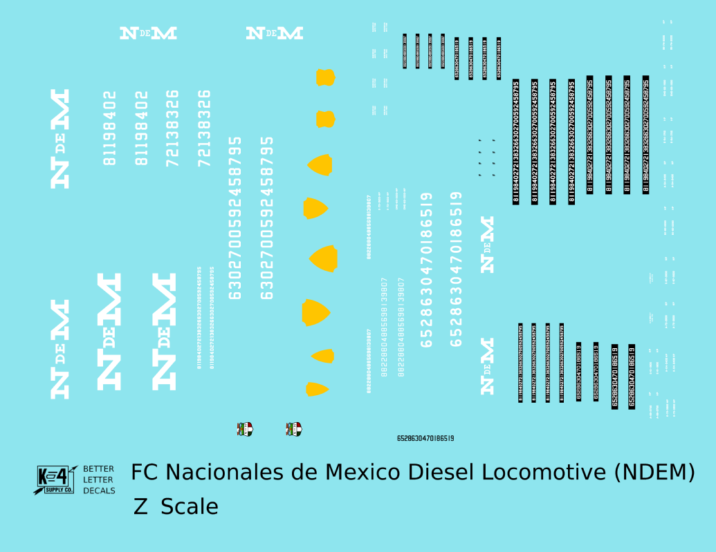 N De M Mexico Diesel Locomotive White