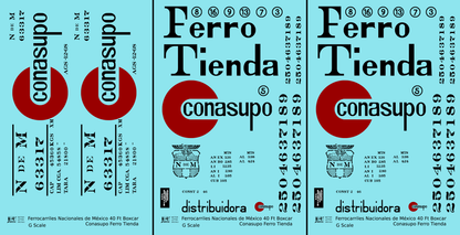 Nacionales De Mexico NDEM 40 Ft Boxcar Black and Red Conasupo Ferro Tienda