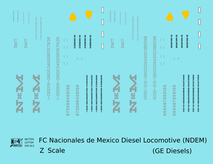 N De M Mexico GE Diesel Locomotive Silver