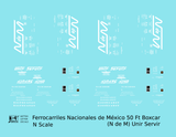 Nacionales De Mexico 50 Ft Boxcar White N De M Unir Servir