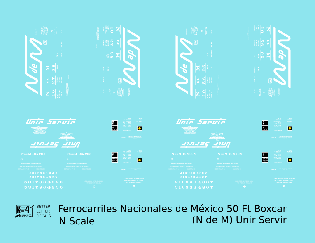 Nacionales De Mexico 50 Ft Boxcar White N De M Unir Servir